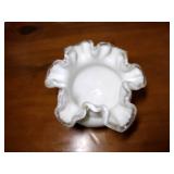 4 Fenton Silver Crest : Bon-bon dish, Rose bowl, Spanish Lace Vase, Pedestal dish