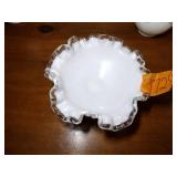 4 Fenton Silver Crest : Bon-bon dish, Rose bowl, Spanish Lace Vase, Pedestal dish