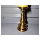 2 Williamsburg Colonial Hurricane glass shade 18” t with Baldwin brass candlestick holders 7 ½” t