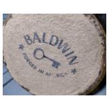 2 Williamsburg Colonial Hurricane glass shade 18” t with Baldwin brass candlestick holders 7 ½” t