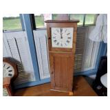 3 vintage wall clocks: New England Pendulum; Primitive wood w Ansonia ATM-700-R; Arts & Craft painted