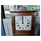 3 vintage wall clocks: New England Pendulum; Primitive wood w Ansonia ATM-700-R; Arts & Craft painted