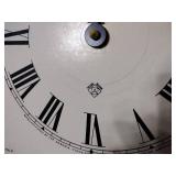 3 vintage wall clocks: New England Pendulum; Primitive wood w Ansonia ATM-700-R; Arts & Craft painted