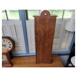 3 vintage wall clocks: New England Pendulum; Primitive wood w Ansonia ATM-700-R; Arts & Craft painted
