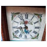 3 vintage wall clocks: New England Pendulum; Primitive wood w Ansonia ATM-700-R; Arts & Craft painted