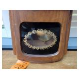 3 vintage wall clocks: New England Pendulum; Primitive wood w Ansonia ATM-700-R; Arts & Craft painted