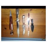 Folding knife staglon handle metal tipped sheath, fixed blade staglon handle, FURY Mini Throwing Set