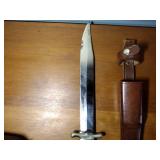 Folding knife staglon handle metal tipped sheath, fixed blade staglon handle, FURY Mini Throwing Set