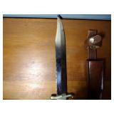 Folding knife staglon handle metal tipped sheath, fixed blade staglon handle, FURY Mini Throwing Set