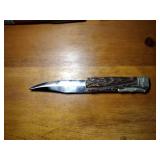 Folding knife staglon handle metal tipped sheath, fixed blade staglon handle, FURY Mini Throwing Set