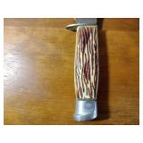 Folding knife staglon handle metal tipped sheath, fixed blade staglon handle, FURY Mini Throwing Set