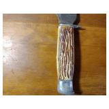 Folding knife staglon handle metal tipped sheath, fixed blade staglon handle, FURY Mini Throwing Set