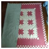 Star quilt with checkerboard edge 81” x 83