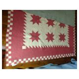 Star quilt with checkerboard edge 81” x 83