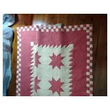 Star quilt with checkerboard edge 81” x 83