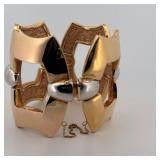 4-Link 14K Gold Bracelet.  About 8” long x 2 ¼” tall.  Approximately  36 grams. Marked Italy