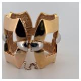 4-Link 14K Gold Bracelet.  About 8” long x 2 ¼” tall.  Approximately  36 grams. Marked Italy