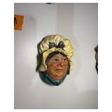 Vintage Bossons chalkware heads wall decor