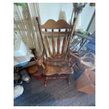 Wood rocking chair H 46” x L 26” x W 32”
