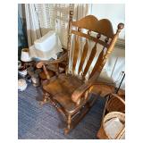 Wood rocking chair H 46” x L 26” x W 32”