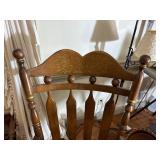Wood rocking chair H 46” x L 26” x W 32”
