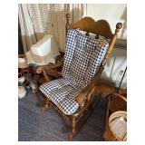 Wood rocking chair H 46” x L 26” x W 32”