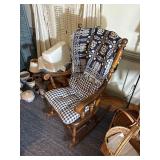Wood rocking chair H 46” x L 26” x W 32”