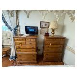 2 matching Early American style high dressers H 50” x L 33 ½” x W 19”