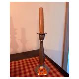 Web pewter weighted candle holders and Colonial hammered pewter by Boardman