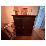 2-door Black Storage Hideaway Desk. H 56” x L 46” x D 24”
