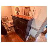 2-door Black Storage Hideaway Desk. H 56” x L 46” x D 24”