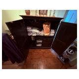 2-door Black Storage Hideaway Desk. H 56” x L 46” x D 24”
