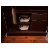 2-door Black Storage Hideaway Desk. H 56” x L 46” x D 24”