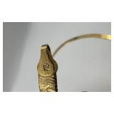 .925 Silver Italy herringbone necklace with triangle rhinestone , tennis bracelet & one clip earring