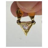 .925 Silver Italy herringbone necklace with triangle rhinestone , tennis bracelet & one clip earring