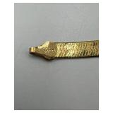 .925 Silver Italy herringbone necklace with triangle rhinestone , tennis bracelet & one clip earring