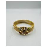 .925 filigree bracelet w/ multi-colored stones &  pendant; dangle rhinestone earrings; bar dangle brooch