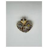 .925 filigree bracelet w/ multi-colored stones &  pendant; dangle rhinestone earrings; bar dangle brooch