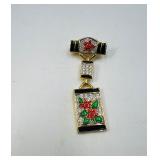 .925 filigree bracelet w/ multi-colored stones &  pendant; dangle rhinestone earrings; bar dangle brooch