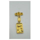 .925 filigree bracelet w/ multi-colored stones &  pendant; dangle rhinestone earrings; bar dangle brooch