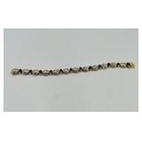 Sterling silver gold-tone necklace with cross pendant 18 ½” l, 2 tennis bracelets