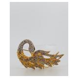 5 Brooches: 2 turtles, 2 birds-  one bird is 2” w other is 1 ½”w, one swan 2 ½” w x 1 ½” t