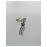 2 pierced earrings, one pear cut dangle post,  stud with red gemstone center surrounded by rhinestones