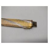 Italian Milor Flexible Sterling Silver 925 two-tone Cocktail Bracelet