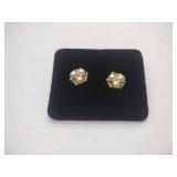 585/14k gold stud earrings with real pearls
