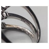 (3) .925 sterling silver rings, marks include Jose Hess CZ 925