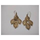 2 Filigree dangling pierce Earrings marked Turkey, ring w/ turquoise stone, Honors charm