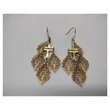 2 Filigree dangling pierce Earrings marked Turkey, ring w/ turquoise stone, Honors charm