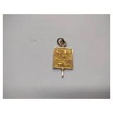 2 Filigree dangling pierce Earrings marked Turkey, ring w/ turquoise stone, Honors charm