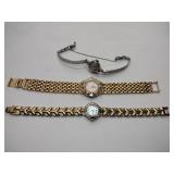 10k gold filled watches. 1 Longines ; 1 Croton ladies 10K;  1 ladies with brick link band & bling